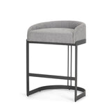 Hollyfield II Gray Fabric Seat W/ Gray Metal Base Counter Stool from Mercana - Luna Furniture