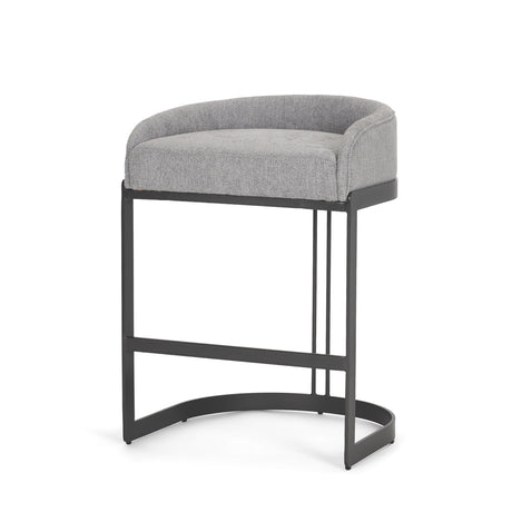 Hollyfield II Gray Fabric Seat W/ Gray Metal Base Counter Stool from Mercana - Luna Furniture