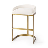 Hollyfield II Cream Fabric Seat W/ Gold Metal Base Bar Stool from Mercana - Luna Furniture