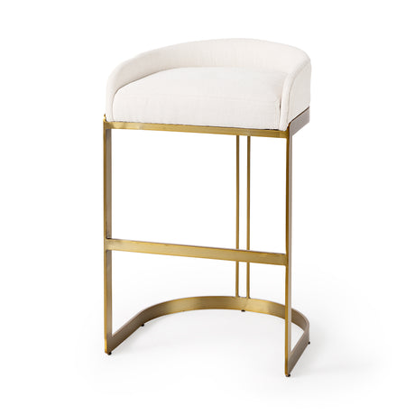 Hollyfield II Cream Fabric Seat W/ Gold Metal Base Bar Stool from Mercana - Luna Furniture