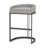 Hollyfield II Gray Fabric Seat W/ Gray Metal Base Bar Stool from Mercana - Luna Furniture