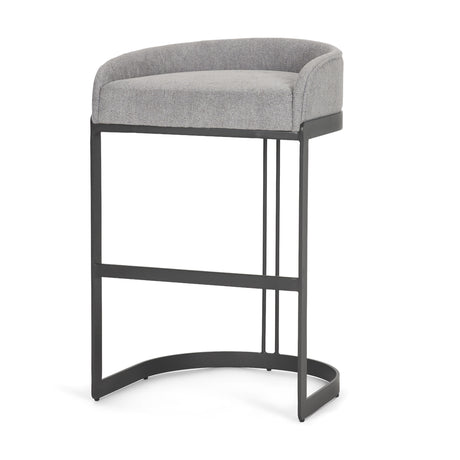Hollyfield II Gray Fabric Seat W/ Gray Metal Base Bar Stool from Mercana - Luna Furniture