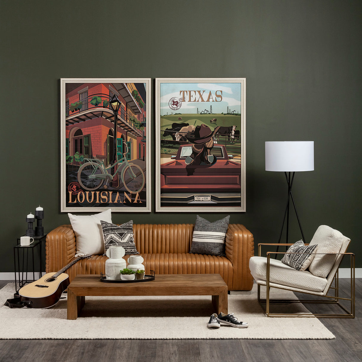 Louisiana Go USA (L) by Mercana Studio a Hand Embellished Decograph Framed Art Print from Mercana - Luna Furniture