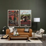 Louisiana Go USA (L) by Mercana Studio a Hand Embellished Decograph Framed Art Print from Mercana - Luna Furniture