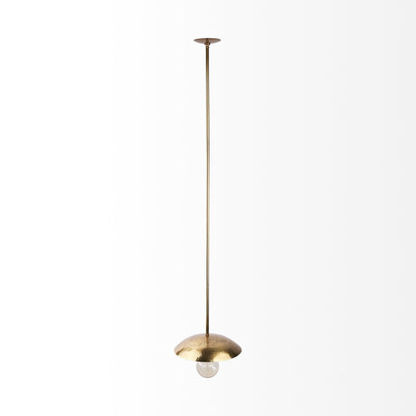 Garnet 13L x 13W Gold Hammered Metal Pendant Light from Mercana - Luna Furniture