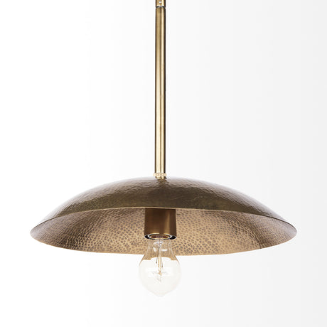 Garnet 13L x 13W Gold Hammered Metal Pendant Light from Mercana - Luna Furniture