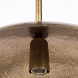 Garnet 13L x 13W Gold Hammered Metal Pendant Light from Mercana - Luna Furniture