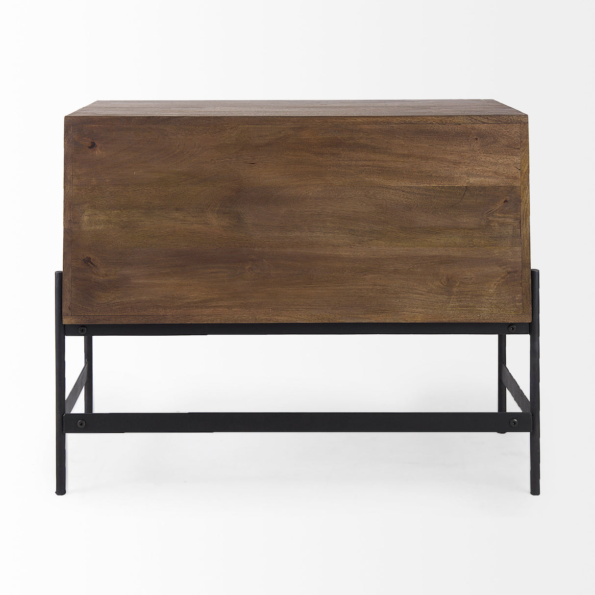 Glenn 38L x 16W x 30H Dark Brown Wood w/ Black Iron Frame, 2 Door Accent Cabinet from Mercana - Luna Furniture