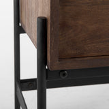 Glenn 38L x 16W x 30H Dark Brown Wood w/ Black Iron Frame, 2 Door Accent Cabinet from Mercana - Luna Furniture