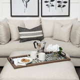 Fantuz 32L x 16W Gray Metal, Wood and Glass Serving Tray from Mercana - Luna Furniture