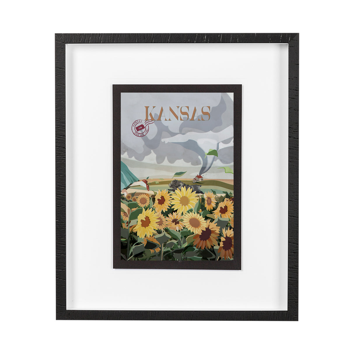 Kansas Go USA (M) by Mercana Studio a Framed Art Print Matted under Glass from Mercana - Luna Furniture