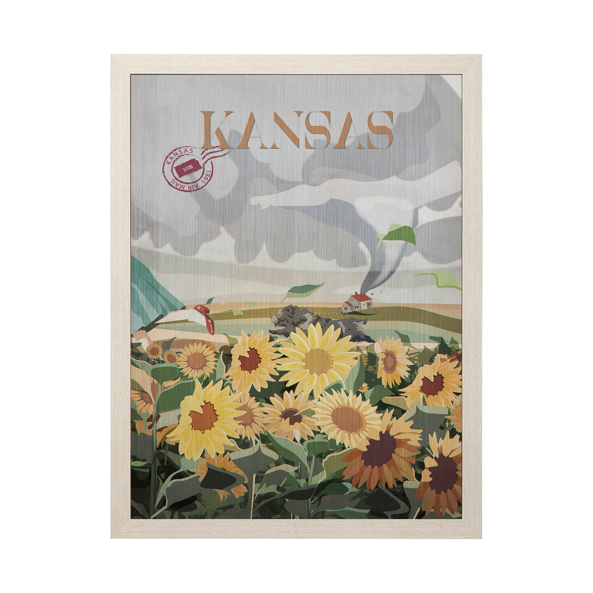 Kansas Go USA (L) by Mercana Studio a Hand Embellished Decograph Framed Art Print from Mercana - Luna Furniture
