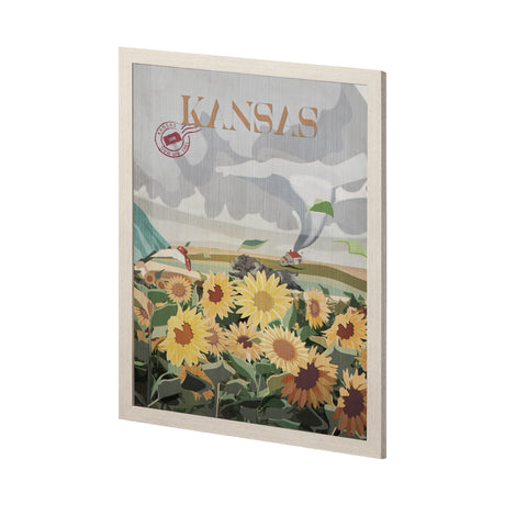 Kansas Go USA (L) by Mercana Studio a Hand Embellished Decograph Framed Art Print from Mercana - Luna Furniture