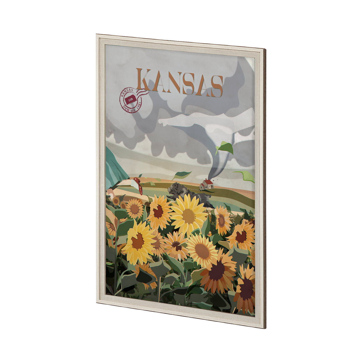 Kansas Go USA (XL) by Mercana Studio a Hand Embellished Decograph Framed Art Print under Glass from Mercana - Luna Furniture