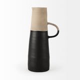 Garand Large 18.8H Two-Toned Black/Natural Ceramic Jug from Mercana - Luna Furniture