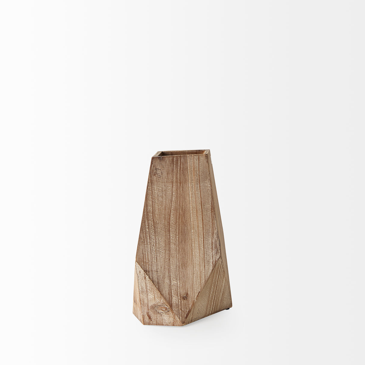 Allen III Tall Natural Wooden Base Oval Vase from Mercana - Luna Furniture
