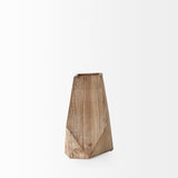 Allen III Tall Natural Wooden Base Oval Vase from Mercana - Luna Furniture