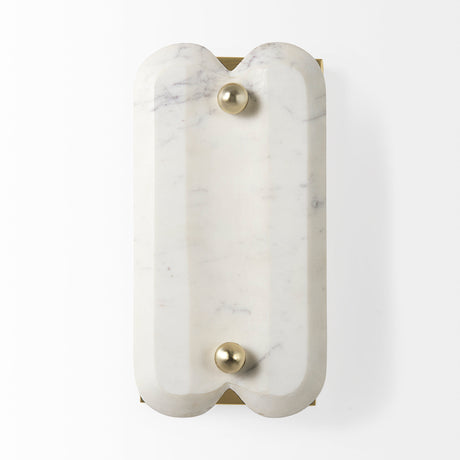 Stein 5L x 6W Gold W/ White Marble Shade Wall Sconce from Mercana - Luna Furniture