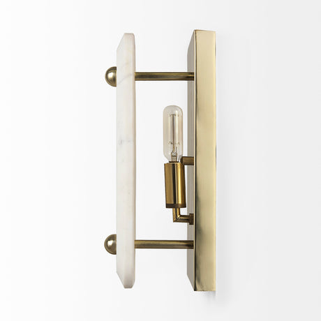 Stein 5L x 6W Gold W/ White Marble Shade Wall Sconce from Mercana - Luna Furniture