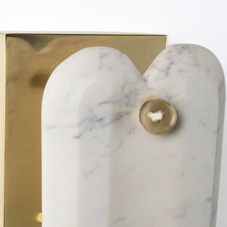 Stein 5L x 6W Gold W/ White Marble Shade Wall Sconce from Mercana - Luna Furniture