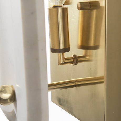 Stein 5L x 6W Gold W/ White Marble Shade Wall Sconce from Mercana - Luna Furniture