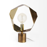 Shamir 15L x 15W Gold Geometric Metal Table Lamp from Mercana - Luna Furniture