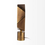 Shamir 15L x 15W Gold Geometric Metal Table Lamp from Mercana - Luna Furniture