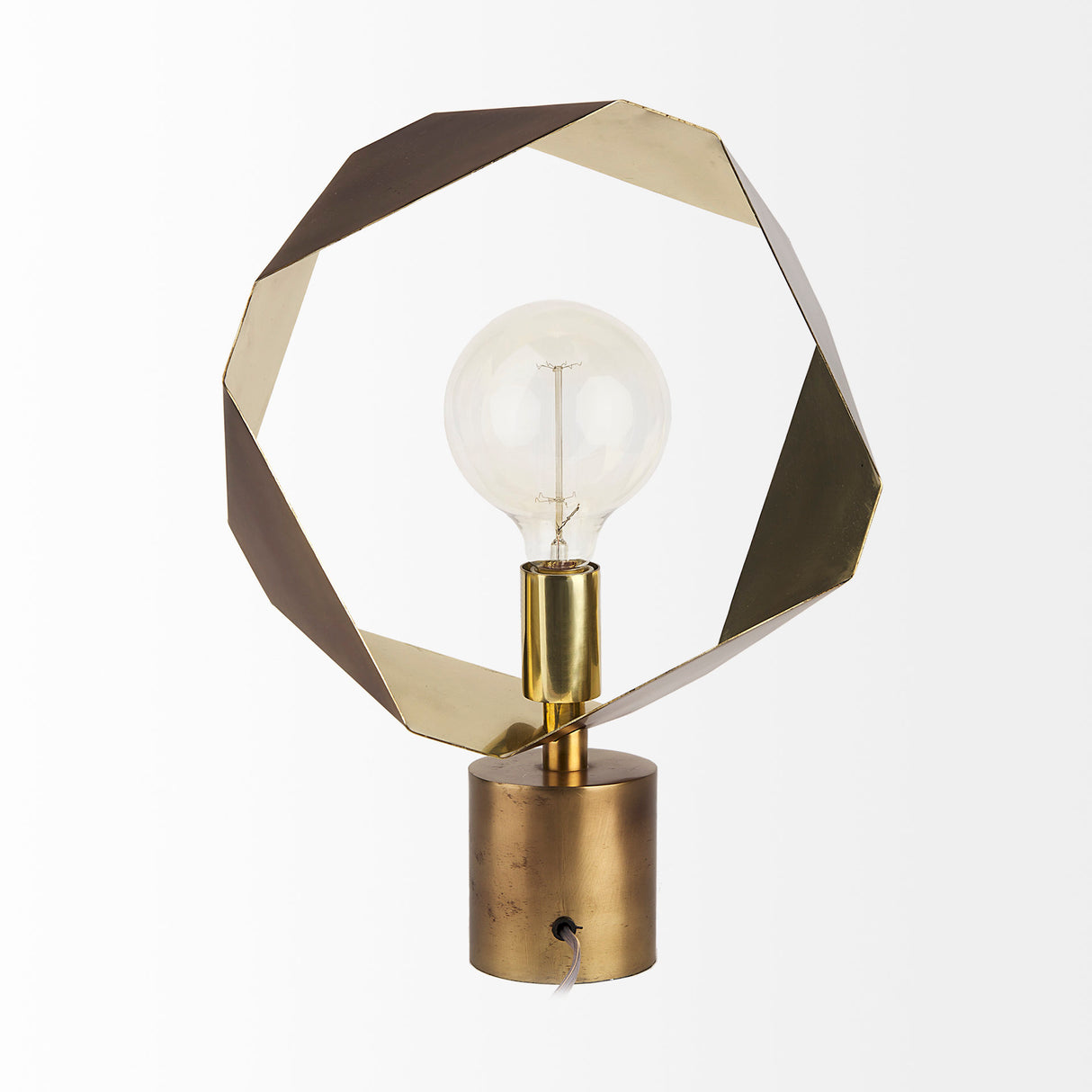 Shamir 15L x 15W Gold Geometric Metal Table Lamp from Mercana - Luna Furniture