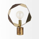 Shamir 15L x 15W Gold Geometric Metal Table Lamp from Mercana - Luna Furniture