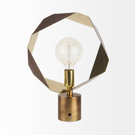 Shamir 15L x 15W Gold Geometric Metal Table Lamp from Mercana - Luna Furniture