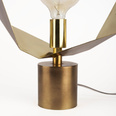 Shamir 15L x 15W Gold Geometric Metal Table Lamp from Mercana - Luna Furniture