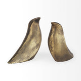 Dover (Set of 2) 15L x 4W Gold Aluminum Dove Bookends from Mercana - Luna Furniture