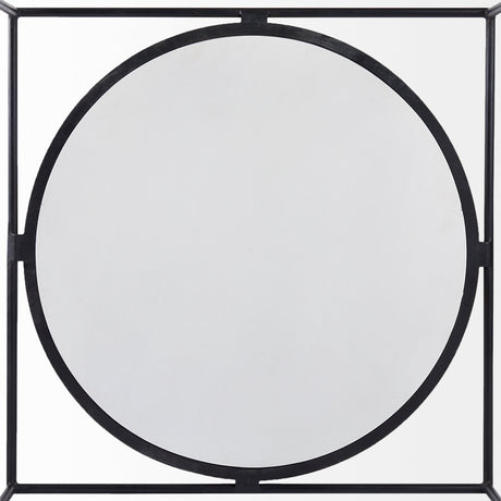Austen 36L x 36W x 14.5H Round White Marble Top W/ Black Metal Frame Coffee Table from Mercana - Luna Furniture