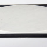 Austen 20L x 20W x 22H Round White Marble Top W/ Black Metal Frame Side Table from Mercana - Luna Furniture