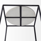 Austen 20L x 20W x 22H Round White Marble Top W/ Black Metal Frame Side Table from Mercana - Luna Furniture