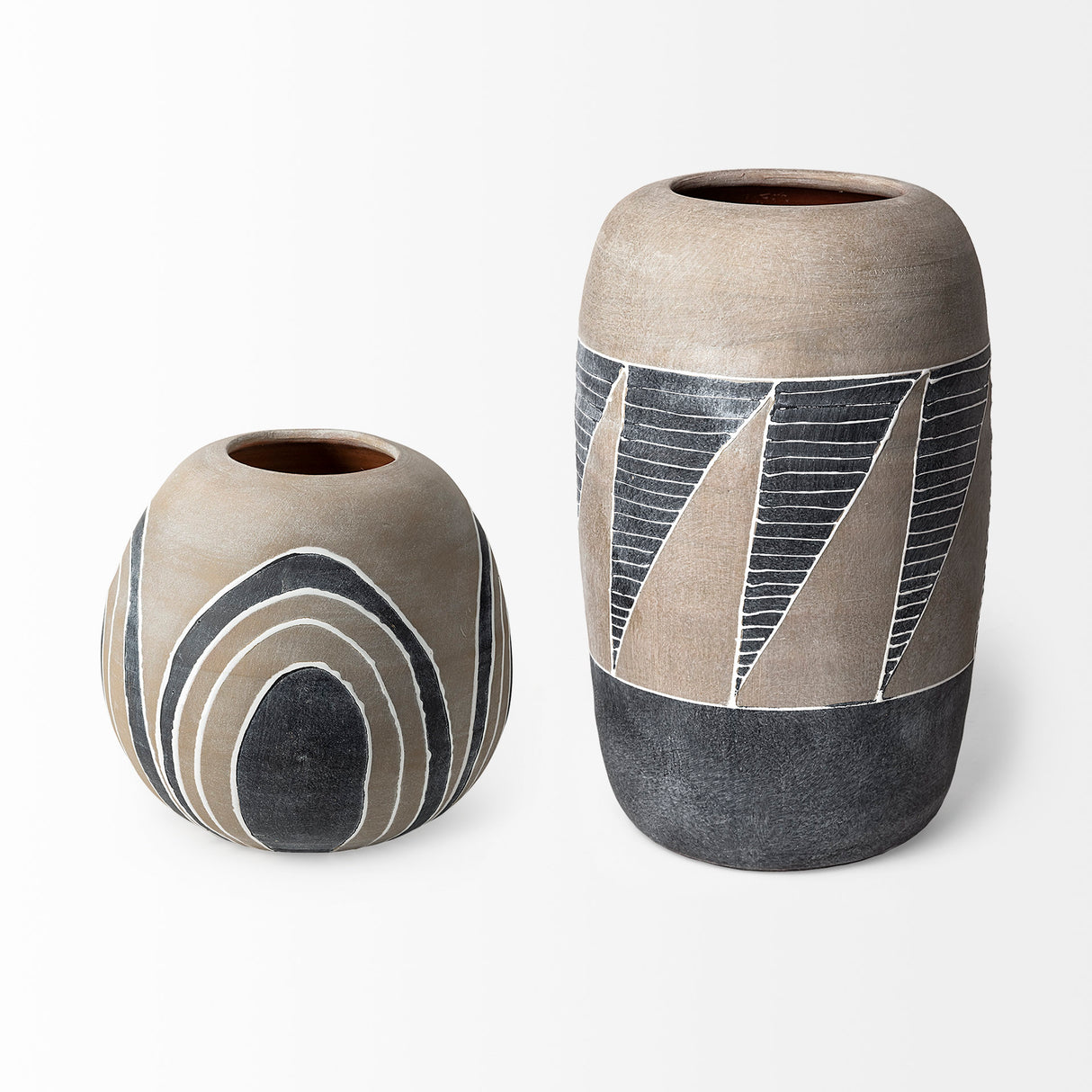Cove Grey/Brown Ceramic Vase from Mercana - Luna Furniture