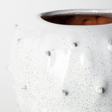Julian Small Glossy White Ceramic Spoked Vase from Mercana - Luna Furniture