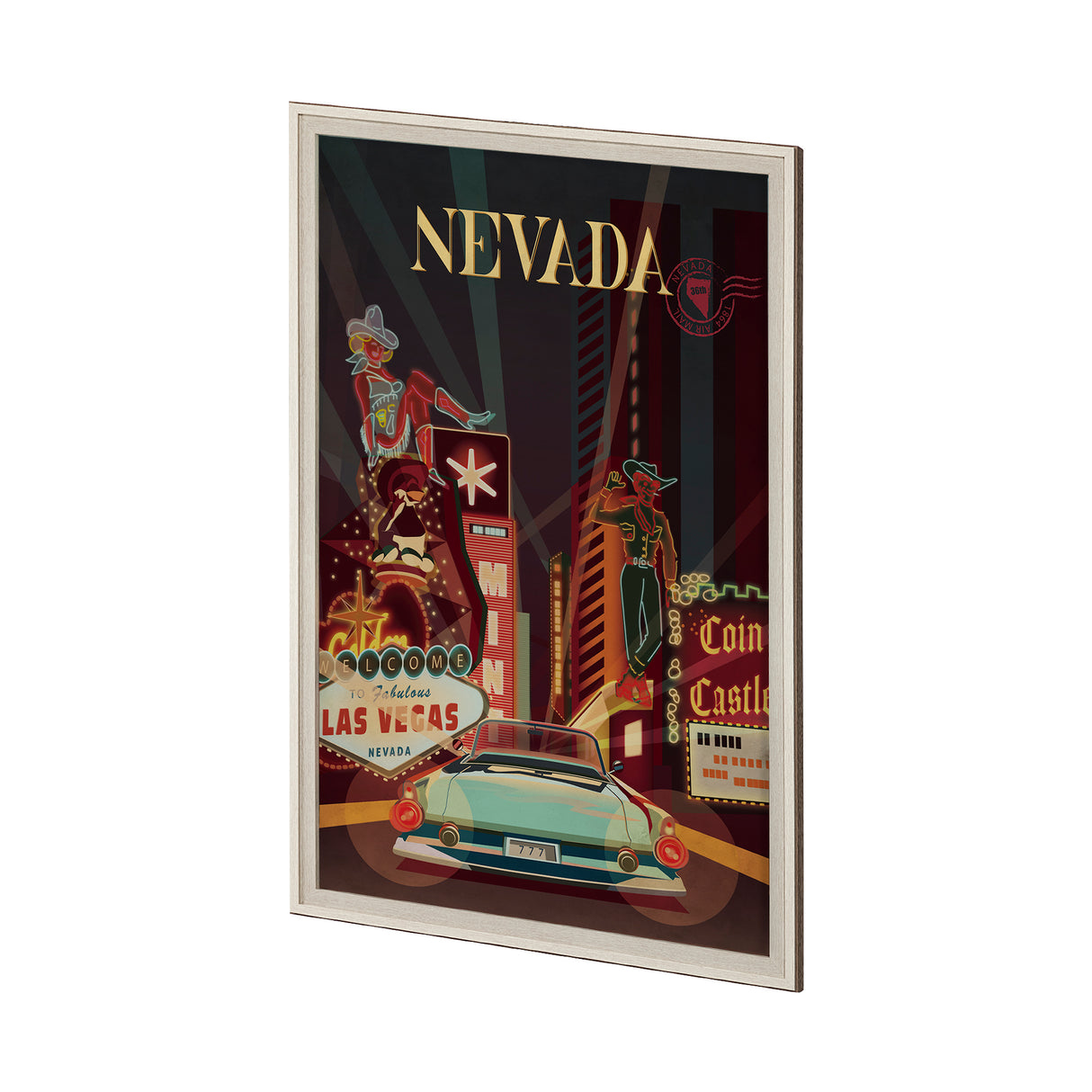 Nevada Go USA (XL) by Mercana Studio a Hand Embelished Decograph Framed Art Print under Glass from Mercana - Luna Furniture