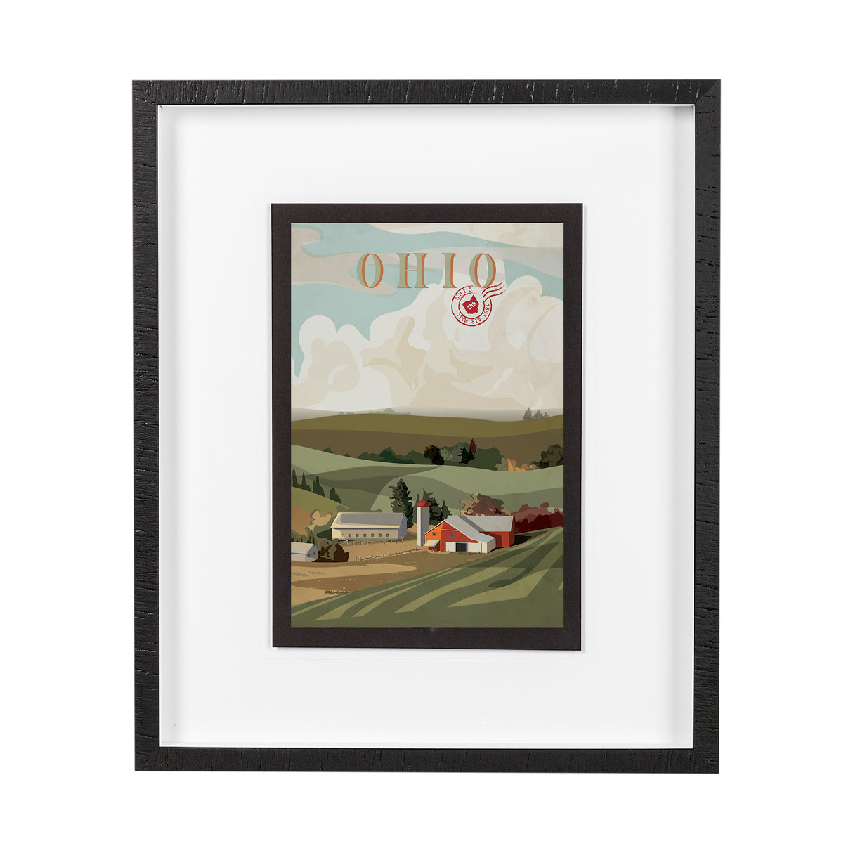 Ohio Go USA (M) by Mercana Studio a Framed Art Print Matted under Glass from Mercana - Luna Furniture