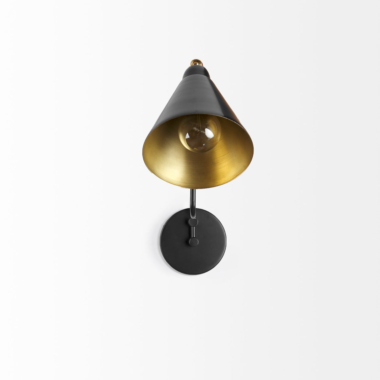 Cobalt 6L x 32W Black Metal Cone Shaped Swivel Wall Sconce from Mercana - Luna Furniture
