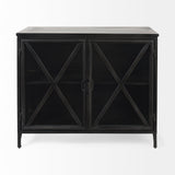 Poppy III 40L x 16W Black Metal With Glass Door Accent Cabinet from Mercana - Luna Furniture