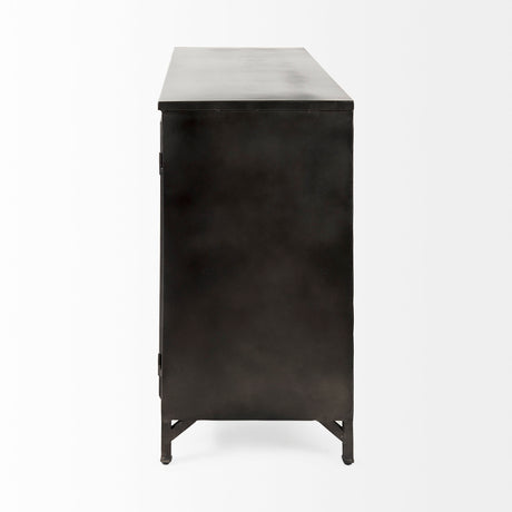 Poppy III 40L x 16W Black Metal With Glass Door Accent Cabinet from Mercana - Luna Furniture