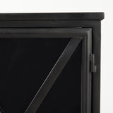 Poppy III 40L x 16W Black Metal With Glass Door Accent Cabinet from Mercana - Luna Furniture