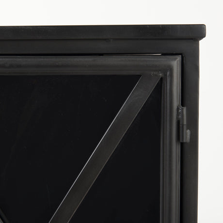 Poppy III 40L x 16W Black Metal With Glass Door Accent Cabinet from Mercana - Luna Furniture