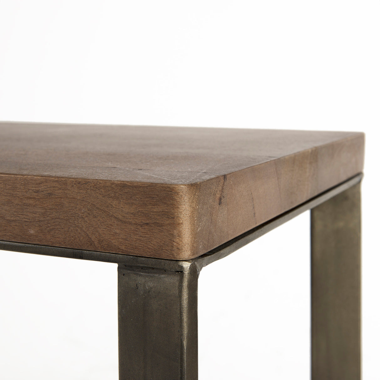 Faye 50L x 15W x 30H Medium Brown Wood W/Antique Nickel Metal Base Console Table from Mercana - Luna Furniture