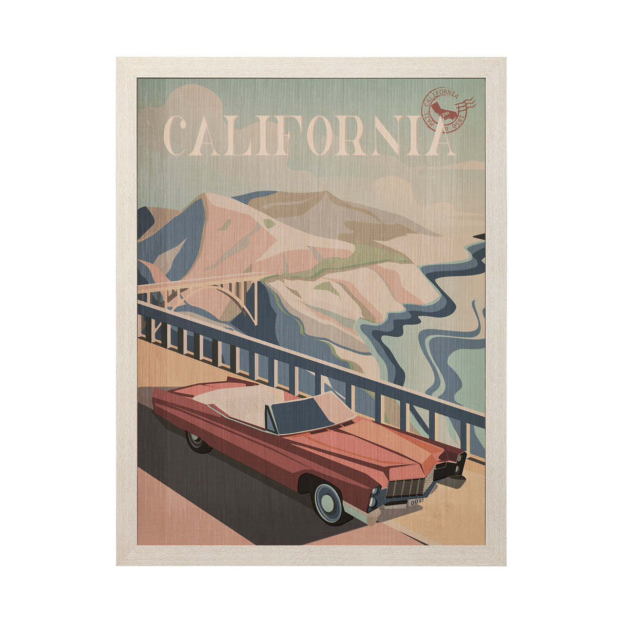 California Go USA (L) by Mercana Studio a Hand Embellished Decograph Framed Art Print from Mercana - Luna Furniture