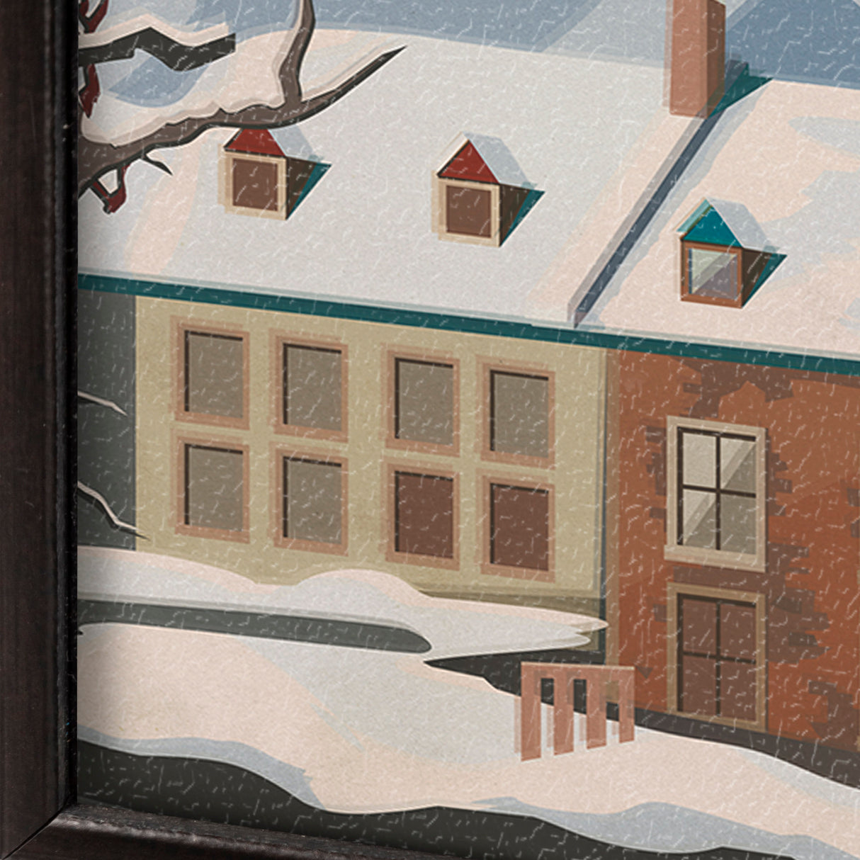 Quebec City Go Canada (SM) by Mercana Studio a Hand Embellished Decograph Framed Art Print from Mercana - Luna Furniture