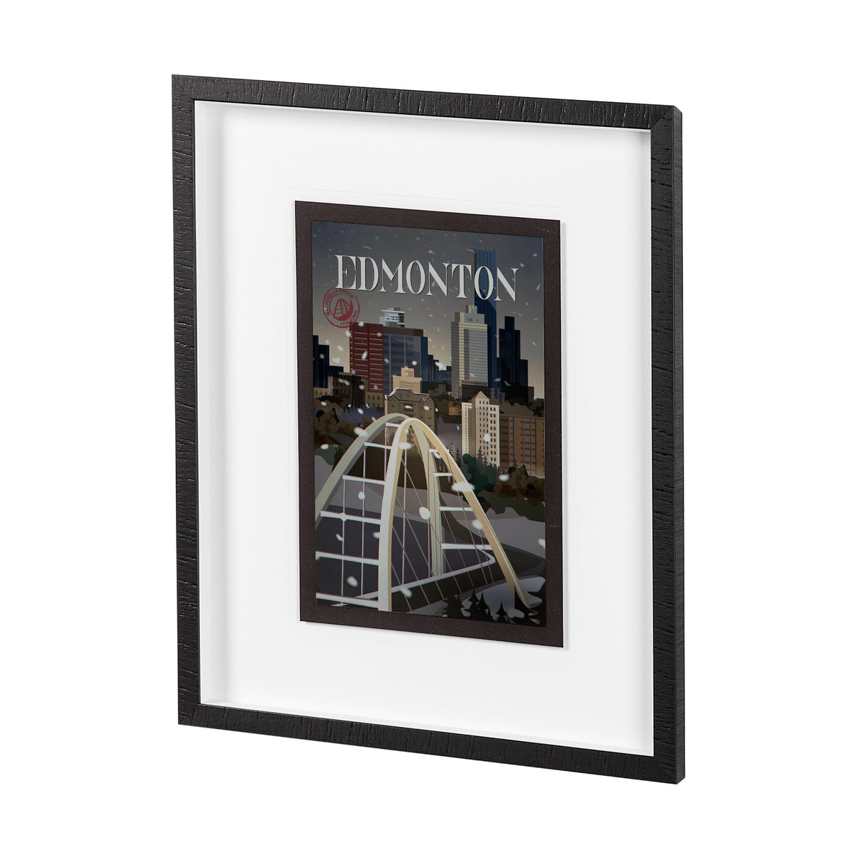 Edmonton Go Canada (M) by Mercana Studio a Framed Art Print Matted under Glass from Mercana - Luna Furniture