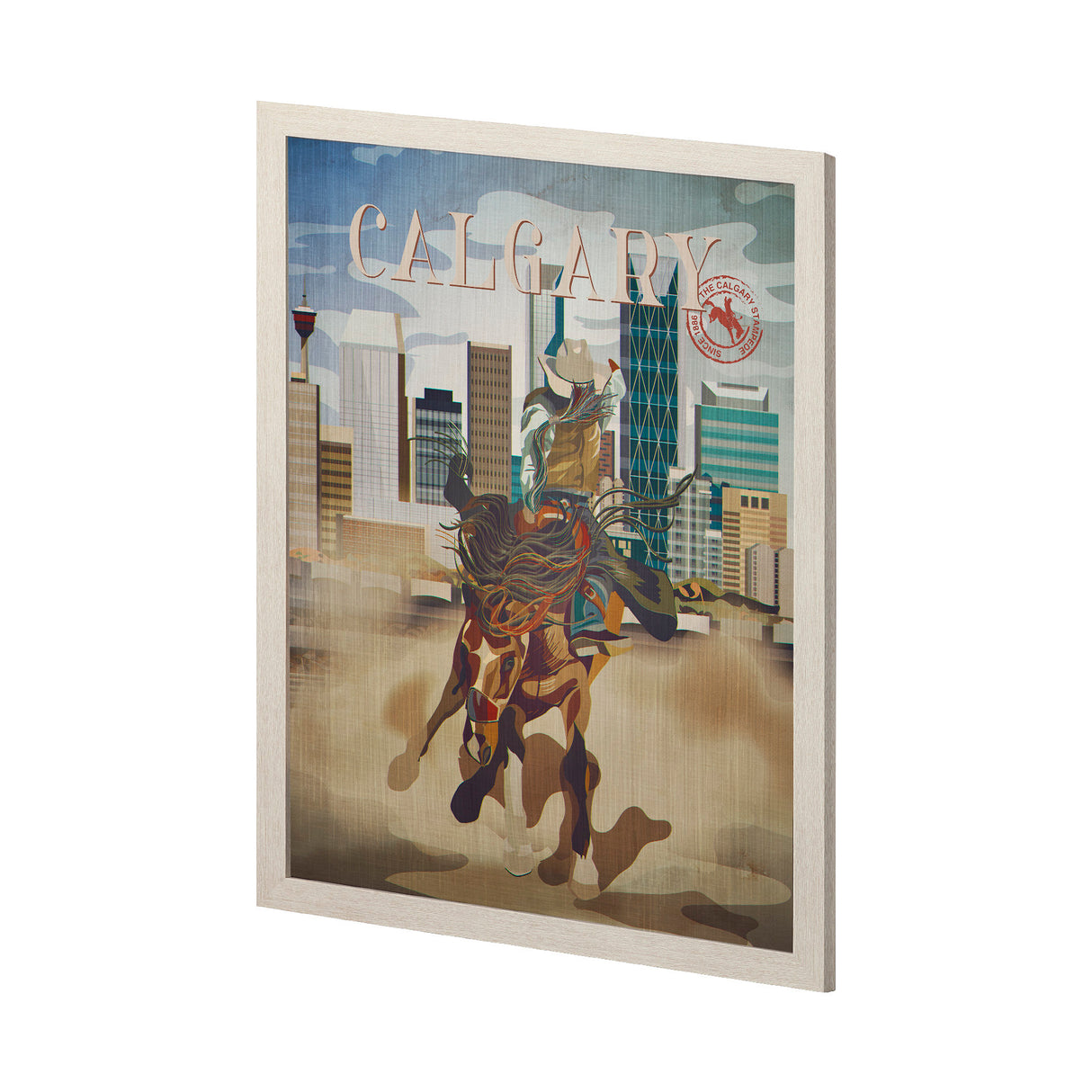 Calgary Go Canada (L) by Mercana Studio a Hand Embellished Decograph Framed Art Print from Mercana - Luna Furniture