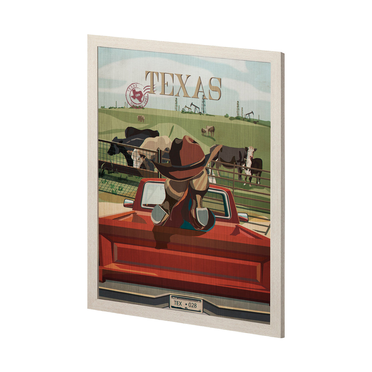 Texas Go USA (L) by Mercana Studio a Hand Embellished Decograph Framed Art Print from Mercana - Luna Furniture